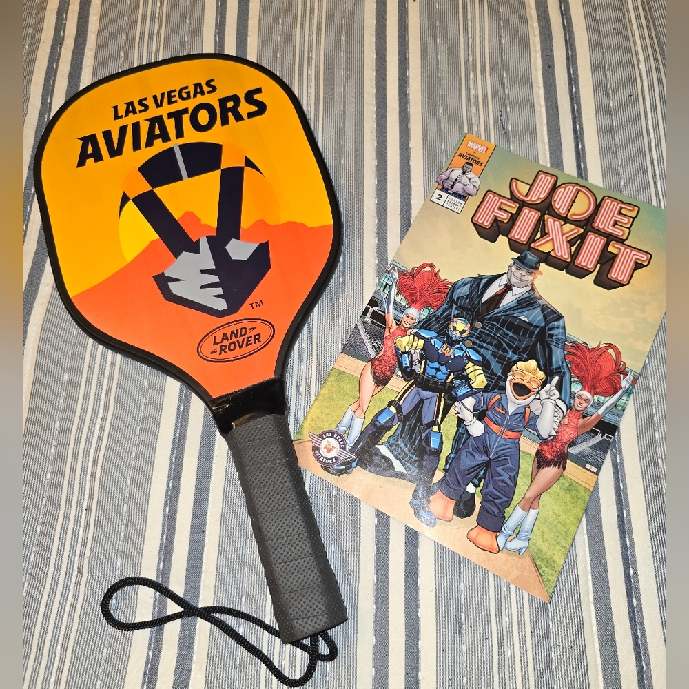 Las Vegas Aviators Pickleball Paddle and Joe Fix It Comic